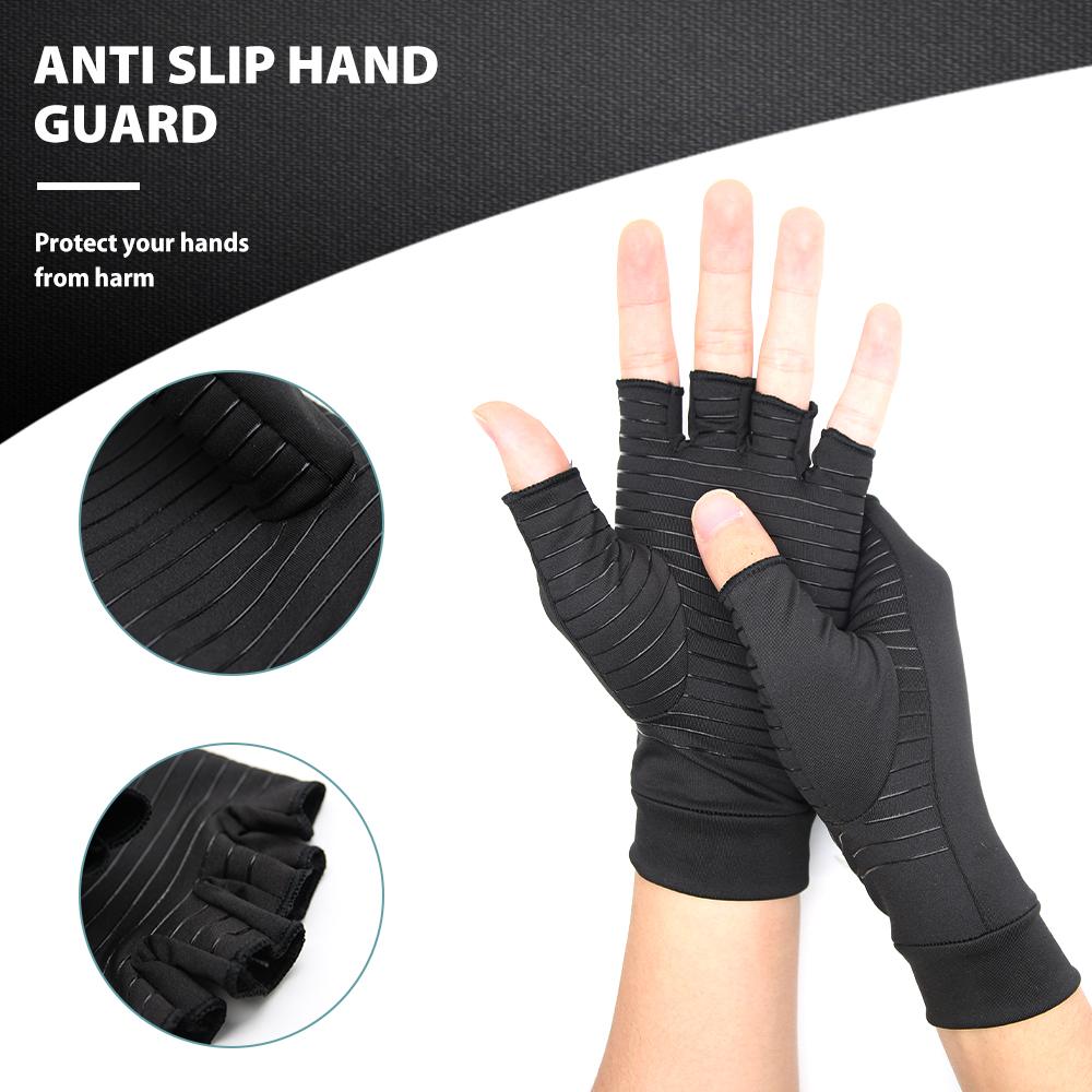 Compression Arthritis Glove Unisex Joint Pain Relief Half Finger Brace